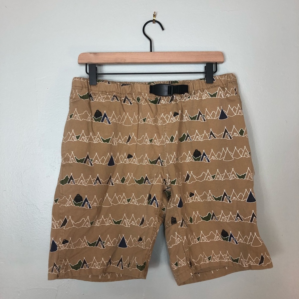Men’s Khaki Print Shorts